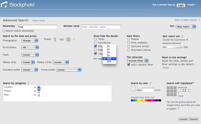 Printed Space: Searching with iStockphoto